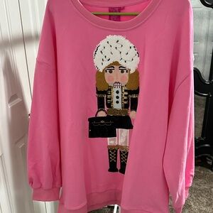 QUEEN OF SPARKLES Pink Nutcracker Sweater